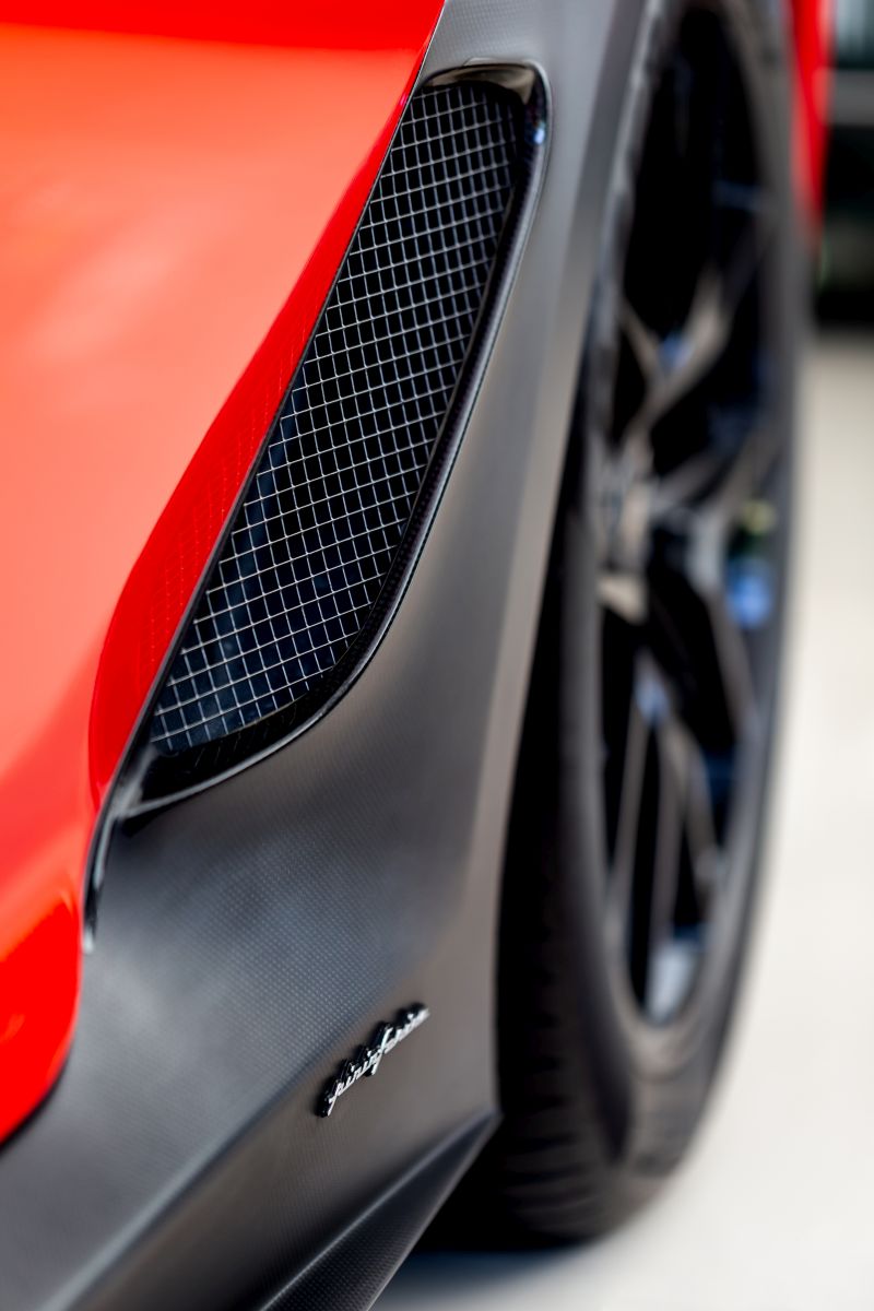 front wheel of red ferrari